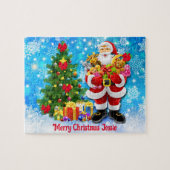 子どもの名前を変えるクリスマス・サンタクロース ジグソーパズル (横)