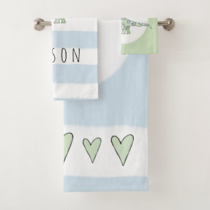 子どもの名前を持つ少年のドードル恐竜 バスタオルセット