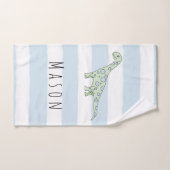 子どもの名前を持つ少年のドードル恐竜 バスタオルセット (ハンドタオル)