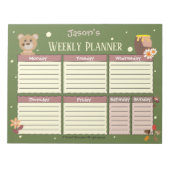 子どもの名前ウィークリープランナーwith Bear ノートパッド (正面)