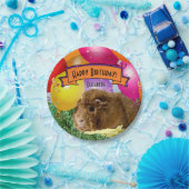 子どもの名前ハッピーバースデーギニアピグパーティー ペーパープレート (パーティー)