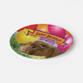 子どもの名前ハッピーバースデーギニアピグパーティー ペーパープレート (アングル)