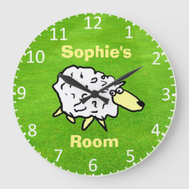 「子どもの名前」は、「子どもの部屋」を示します ラージ壁時計