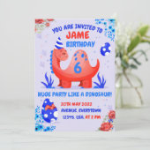 子どもの恐竜の誕生日パーティーへの招待状 招待状 (スタンド正面)