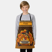 子どもの感謝祭かわいいトルコのインスピレーション エプロン (着用した状態)