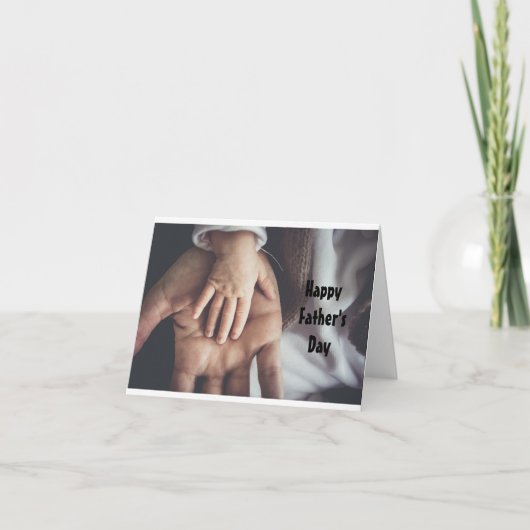 子どもの手と父の手のカード カード (正面)
