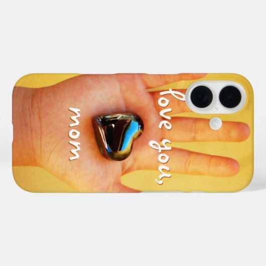 子どもの手の写真の青いハート愛あなたママ Case-Mate iPhoneケース (裏面 (横))