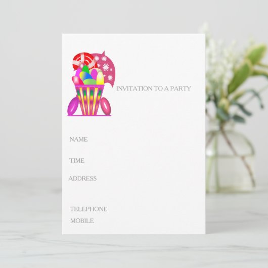 子どもの招待状と誕生パーティー 招待状 (スタンド正面)