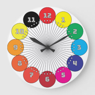 子どもの時計のダイヤルカラフル ラージ壁時計