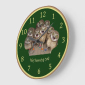 子どもの時計～ベビー穴かがりフクロウ～ ラージ壁時計 (傾斜)