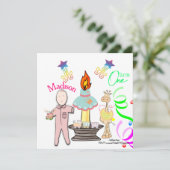 子どもの最初のベビー誕生日の招待 招待状 (スタンド正面)