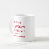 子どもの最初の40年間が最も難しい コーヒーマグカップ (正面左)