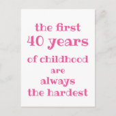 子どもの最初の40年間が最も難しい ポストカード (正面)