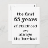 子どもの最初の65年間が最も難しい ポストカード (正面/裏面)