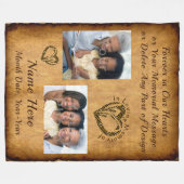 子どもの母を亡くした記念品、写真  フリースブランケット (正面(横))