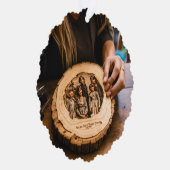 子どもの版木、銅版、版画を見下ろす人 オーナメントカード (右)