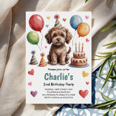 子どもの犬の2歳の誕生日パーティー 招待状