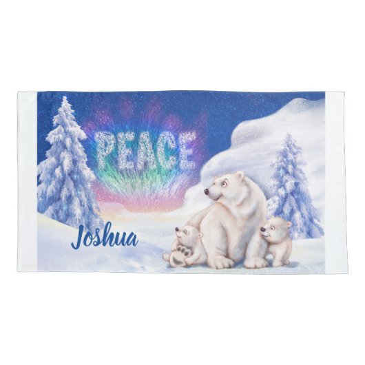 子どもの王様の枕箱クリスマスのホッキョクグマ 枕カバー (裏面)