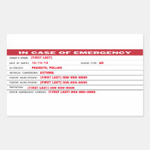 子どもの緊急情報シール