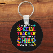 子どもの自閉症が起こっていることを聞くための特別な先生 キーホルダー (裏面)