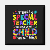 子どもの自閉症が起こっていることを聞くための特別な先生 マグネット (正面)