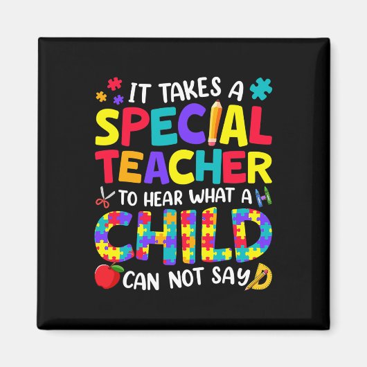 子どもの自閉症が起こっていることを聞くための特別な先生 マグネット (正面)