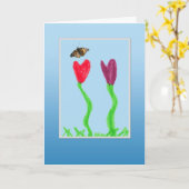 子どもの花と蝶 – 素晴らし日 カード (黄色い花)