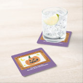 子どもの芸術作品で宝物を作る | カボチャ スクエアペーパーコースター (インサイチュ)