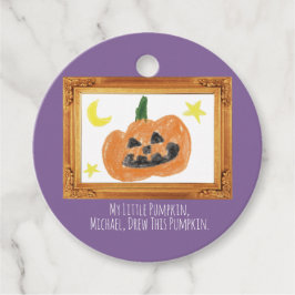 子どもの芸術作品で宝物を作る | カボチャ フェイバータグ