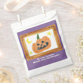 子どもの芸術作品で宝物を作る | カボチャ フェイバーバッグ (クリップ留めされた状態)