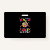 子どもの話を聞くには特別な先生が必要だ バッジ (正面)