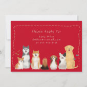 子どもの誕生日パーティーかわいい犬たち 招待状 (裏面)