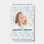 子どもの識別かわいい猫の子たち写真の緊急事態 バッジ (表面)