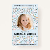 子どもの識別かわいい猫の子たち写真の緊急事態 バッジ (正面)