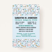 子どもの識別かわいい猫の子たち写真の緊急事態 バッジ (裏面)