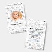 子どもの識別緊急時かわいい動物の写真 バッジ (Front & Back)