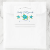 子どもの赤ちゃんシャワー蔵書票/ウミガメ スクエアシール (バッグ)