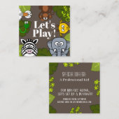 子どもの遊びおもしろい動物カード スクエア名刺 (正面/裏面)