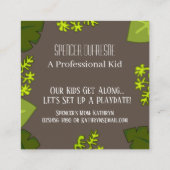 子どもの遊びおもしろい動物カード スクエア名刺 (裏面)