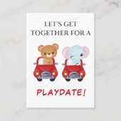 子どもの遊び日のかわいいママ呼び出しカード 名刺 (正面)