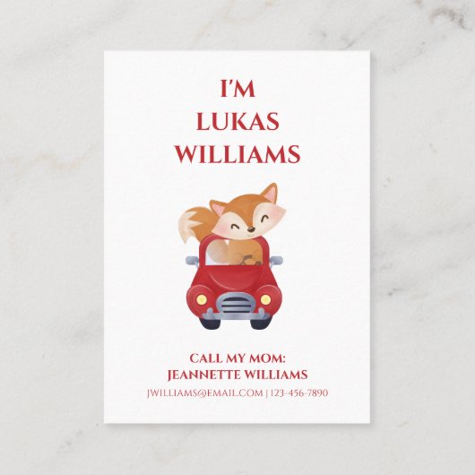 子どもの遊び日のかわいいママ呼び出しカード 名刺 (裏面)