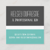 子どもの遊び日のカードモダン スクエア名刺 (裏面)