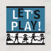 子どもの遊び道具青、白、黒 スクエア名刺 (正面)