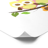 子どもの部屋のフクロウの絵 ポスター (角)