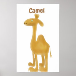 子どもの部屋や遊び部屋に楽しいラクダの壁アート ポスター