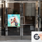 子どもの雪だるま ウィンドウサイン (オフィスドア)