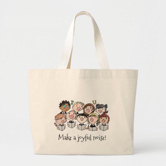 子どもの音楽合唱団を歌いながら楽しい騒音を立てる ラージトートバッグ (正面)