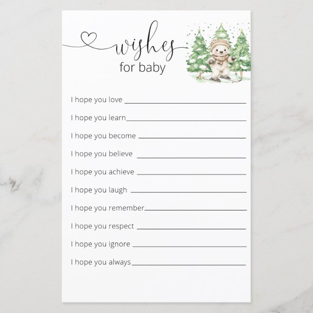 子どもの頃にスキーをする赤ちゃんシャワーのベビー (正面)