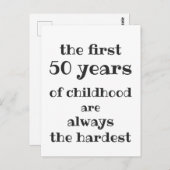 子どもの頃の最初の50年間が最も難しい ポストカード (正面/裏面)