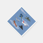 子どもの飛行機とジェットパーティー スタンダードカクテルナプキン (角)